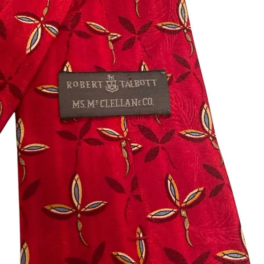 Robert Talbott Tie Best of Class Hand Sewn Finest Silk Red Patterned